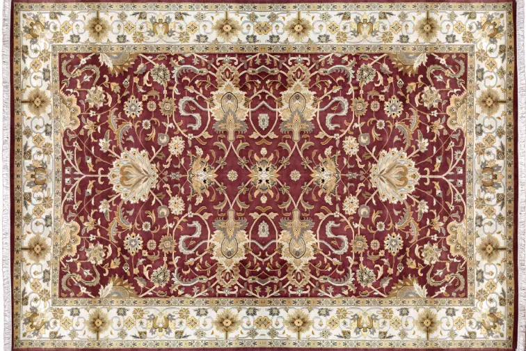 Before and after carpet shampoo results showing a rug refreshed and colours restored after deep carpet shampoo cleaning