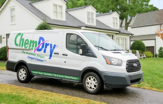 Chem-Dry carpet cleaning service van for fast-drying professional carpet cleaning.